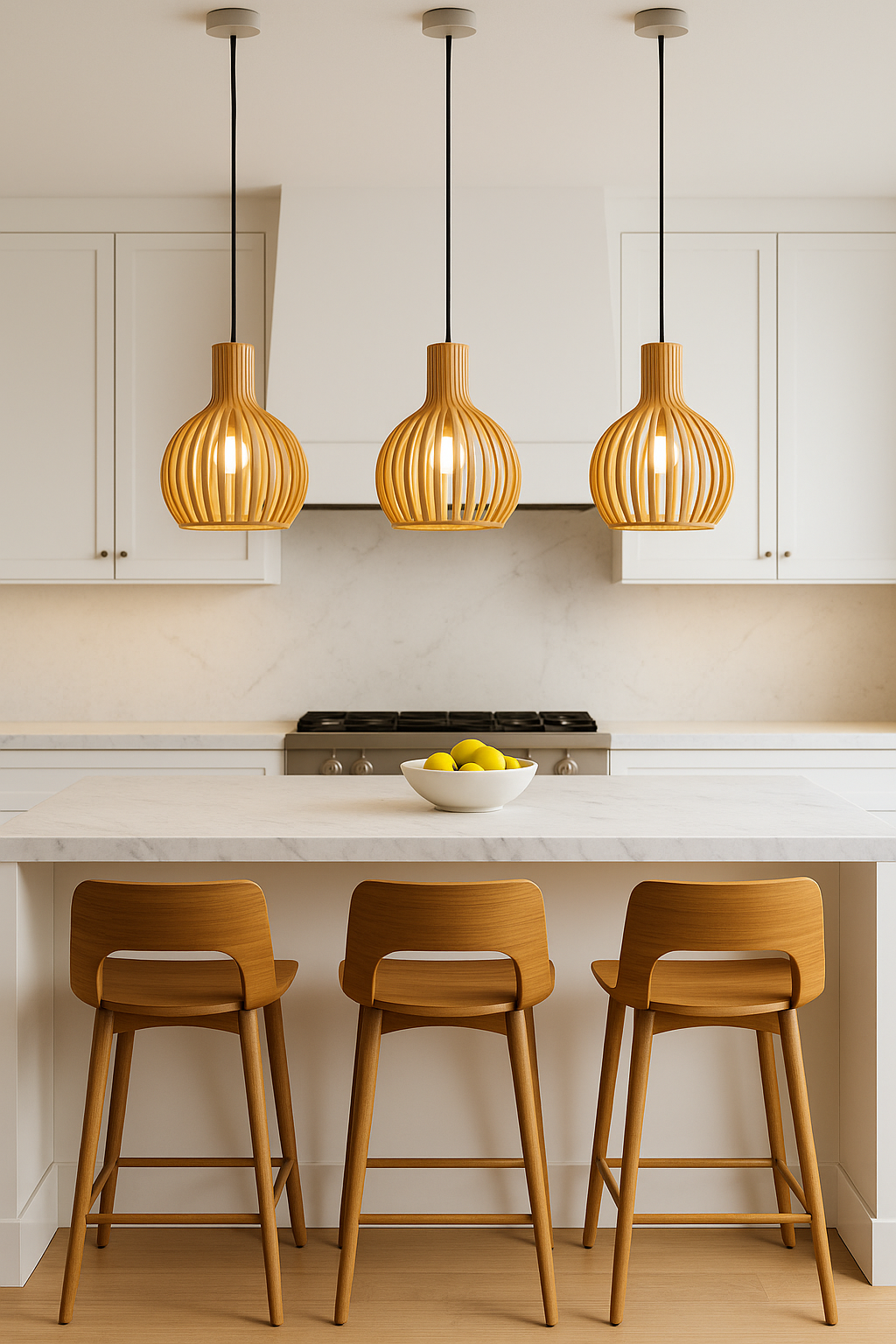 🪶 Wooden Bird Cage Pendant Lamp