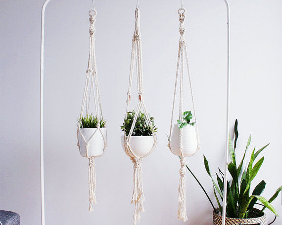 Handmade Macrame Plant Hanger, Hanging Planter, Indoor,